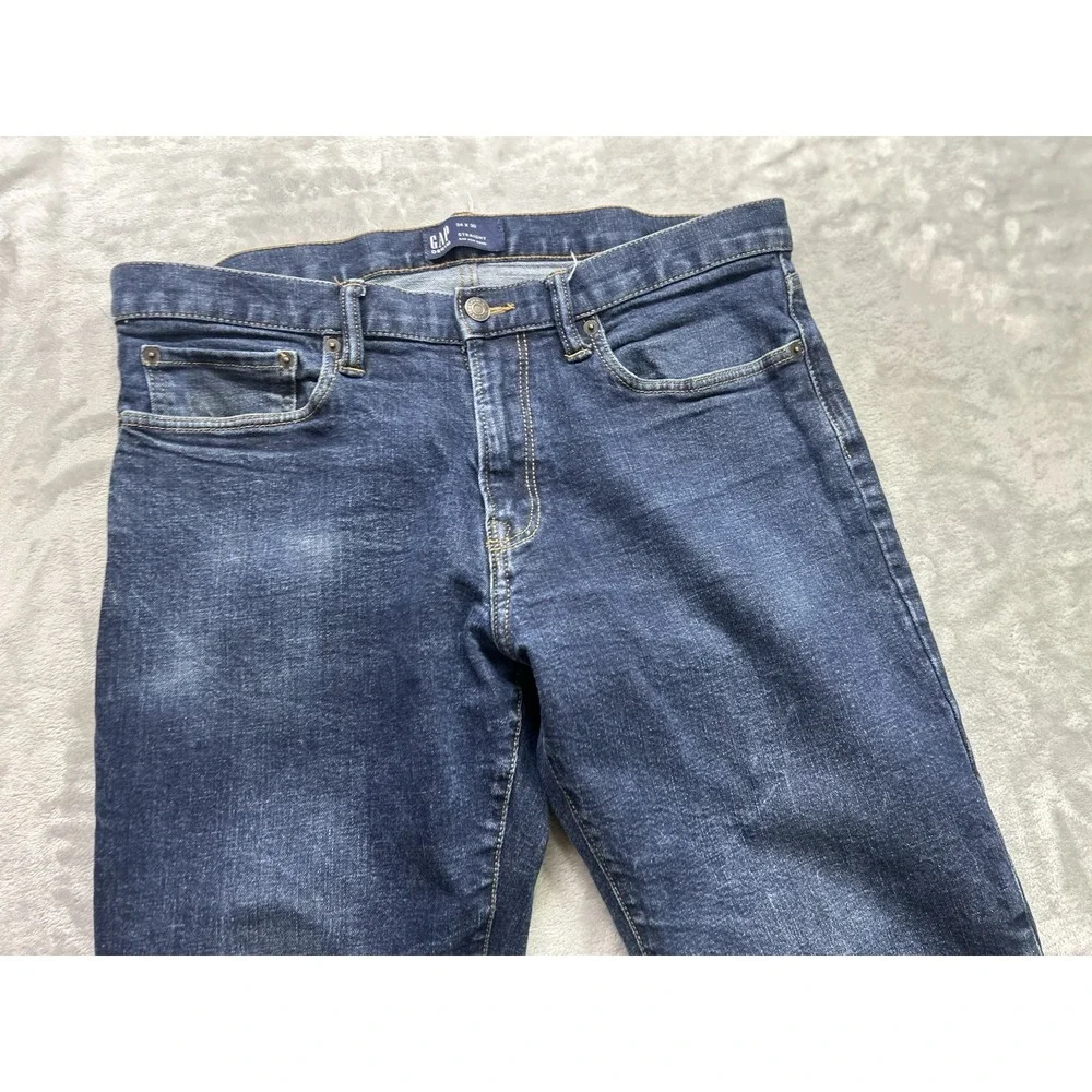 Gap Mens Jeans Size 34x30 Blue Straight Fit Denim Guys Workwear Grunge Western